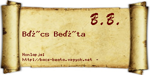 Bács Beáta névjegykártya