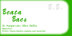 beata bacs business card
