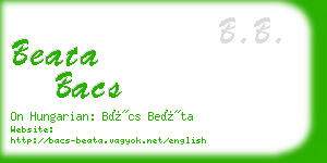 beata bacs business card